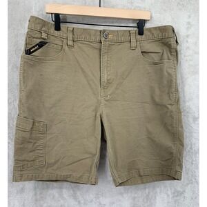 Ariat M4 Shorts Mens 38 Brown Rebar Relaxed Canvas Thick 9" Inseam Workwear